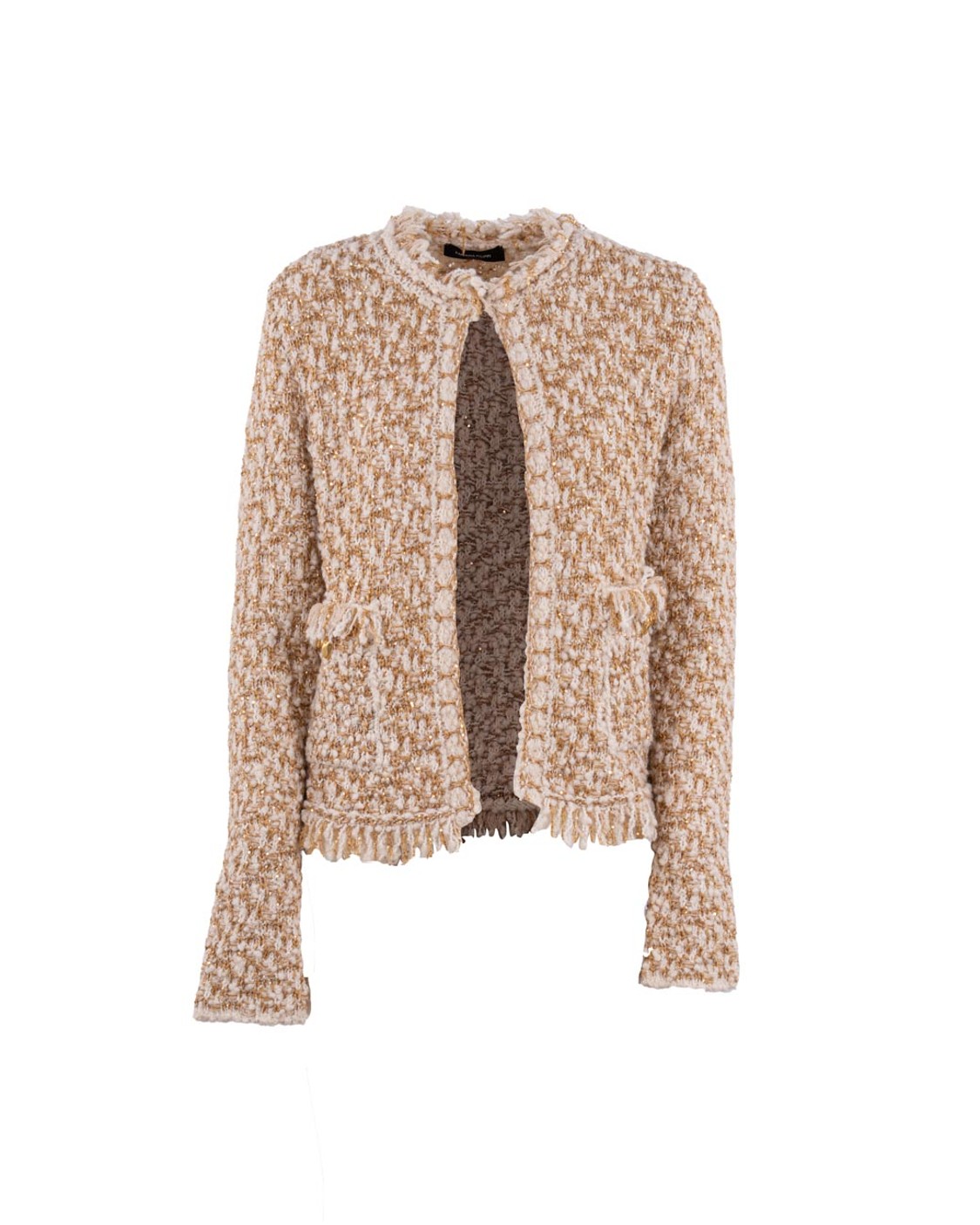 shop FABIANA FILIPPI  Giacca: Fabiana Filippi giacchina effetto tweed.
Effetto tweed a trama aperta.
Giacchina corta senza collo. 
Composizione: 28% Poliammide 25% Lana 22% Acrilico 25% Poliestere.
Made in Italy.. GCD225F122 L629-VR1 number 2548615